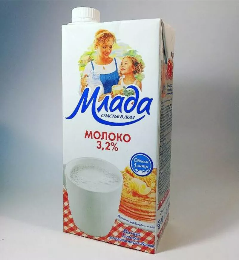 Фотография продукта Молоко млада 3,2% 1л