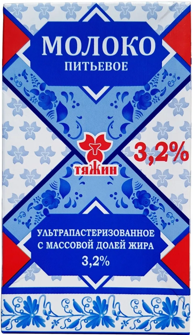 фотография продукта Молоко Тяжин 3,2% 1л