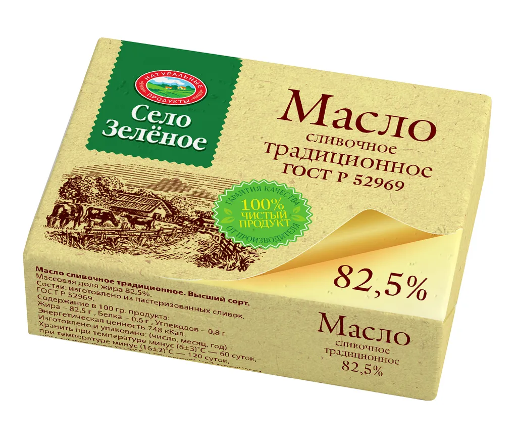 фотография продукта Масло Село зеленое 82,5%